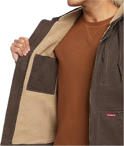 WOLVERINE Men's Upland Sherpa Lined Hooded Jacket, Black in Saudi Arabia