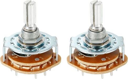 Band Channel Rotary Switch 4P3T 4 Pole 3 Position, 1 Deck [for Radio, TV, Industrial Machine Control Unit] - 2 Pcs in Saudi Arabia