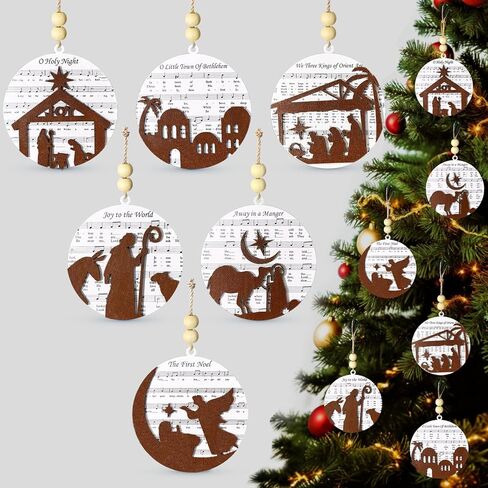 مجموعة 12 قطعة من زخارف عيد الميلاد لمشهد الميلاد، هدايا مسيحية للنساء والرجال، ولادة يسوع ديكور عيد الميلاد في الأماكن المغلقة، زخارف شجرة عيد الميلاد الدينية وديكورات عيد الميلاد للمنزل in Kuwait