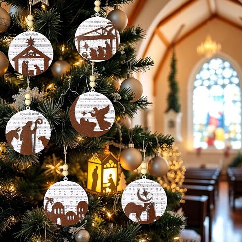 مجموعة 12 قطعة من زخارف عيد الميلاد لمشهد الميلاد، هدايا مسيحية للنساء والرجال، ولادة يسوع ديكور عيد الميلاد في الأماكن المغلقة، زخارف شجرة عيد الميلاد الدينية وديكورات عيد الميلاد للمنزل in Kuwait