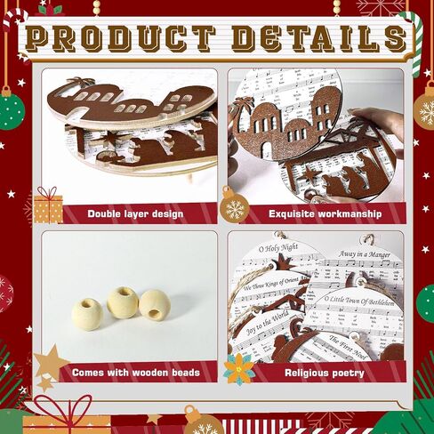 مجموعة 12 قطعة من زخارف عيد الميلاد لمشهد الميلاد، هدايا مسيحية للنساء والرجال، ولادة يسوع ديكور عيد الميلاد في الأماكن المغلقة، زخارف شجرة عيد الميلاد الدينية وديكورات عيد الميلاد للمنزل in Kuwait