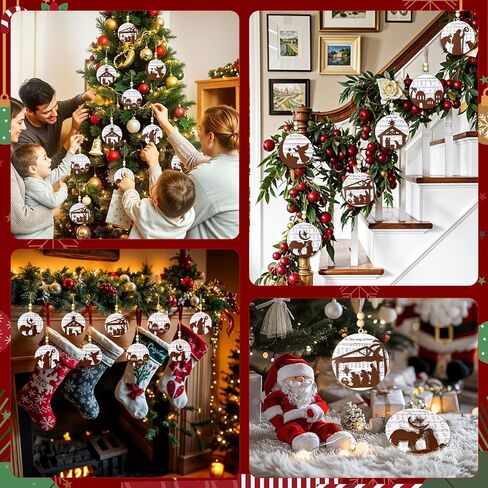 مجموعة 12 قطعة من زخارف عيد الميلاد لمشهد الميلاد، هدايا مسيحية للنساء والرجال، ولادة يسوع ديكور عيد الميلاد في الأماكن المغلقة، زخارف شجرة عيد الميلاد الدينية وديكورات عيد الميلاد للمنزل in Kuwait