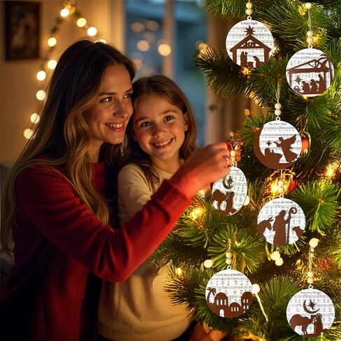مجموعة 12 قطعة من زخارف عيد الميلاد لمشهد الميلاد، هدايا مسيحية للنساء والرجال، ولادة يسوع ديكور عيد الميلاد في الأماكن المغلقة، زخارف شجرة عيد الميلاد الدينية وديكورات عيد الميلاد للمنزل in Kuwait