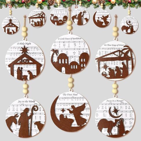 مجموعة 12 قطعة من زخارف عيد الميلاد لمشهد الميلاد، هدايا مسيحية للنساء والرجال، ولادة يسوع ديكور عيد الميلاد في الأماكن المغلقة، زخارف شجرة عيد الميلاد الدينية وديكورات عيد الميلاد للمنزل in Kuwait