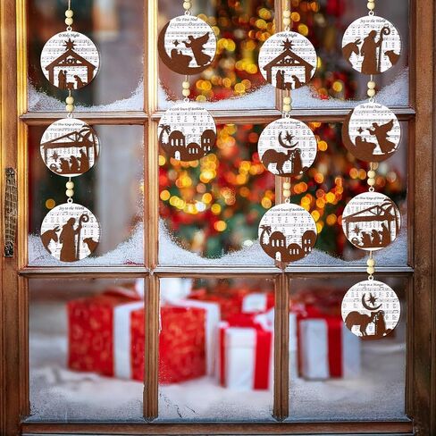 مجموعة 12 قطعة من زخارف عيد الميلاد لمشهد الميلاد، هدايا مسيحية للنساء والرجال، ولادة يسوع ديكور عيد الميلاد في الأماكن المغلقة، زخارف شجرة عيد الميلاد الدينية وديكورات عيد الميلاد للمنزل in Kuwait