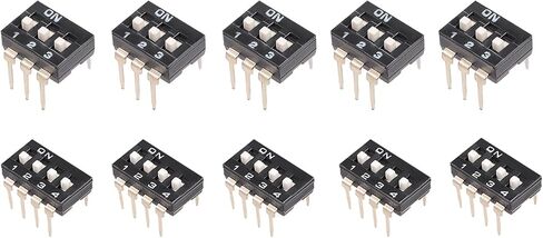 MECCANIXITY 3 Positions 4 Positions DIP Switch 2.54mm Pitch Toggle Switch Black 10 Pcs 20 Pcs in Saudi Arabia