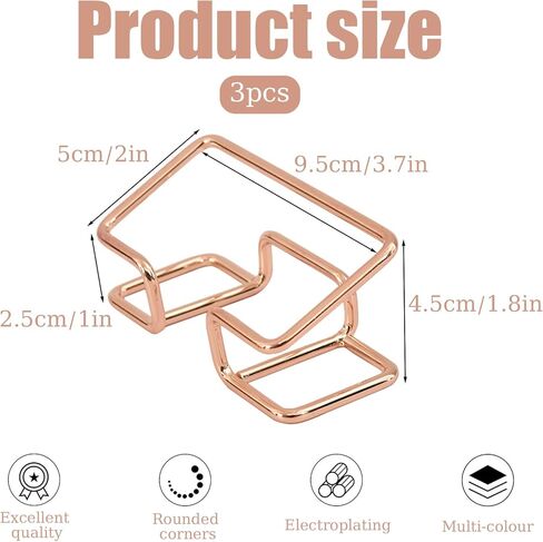 3 Pack Gold Business Card Holder Desk, Metal Business Card Display Stand, Modern Name Business Card Organizer for Desktop Office Home Reception School Women Men (Gold) in Kuwait