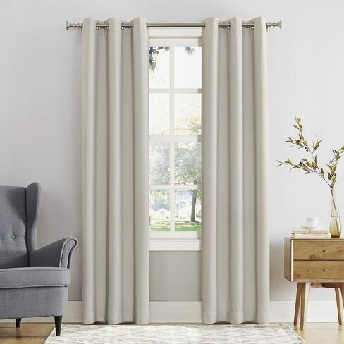 Sun Zero Easton Energy Saving Blackout Grommet Curtain Panel, 40" x 54", Pearl in Saudi Arabia