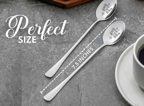 INNObeta Engraved Ice Cream Spoons, Gifts for Couple, 2 Pcs Stainless Steel Coffee Spoon, To a Lifetime of Ice Cream Together in Saudi Arabia