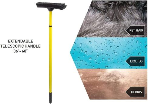 الكل في واحد! مكنسة مطاطية - ممسحات أرضية شديدة التحمل، وماسحات ودعك مع مقبض تلسكوبي in Kuwait