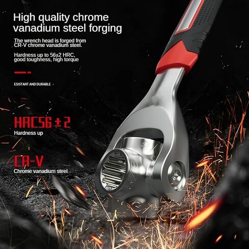52 in 1 Socket Wrench, Stainless Steel Professional Multi-Functional Rotating Tools, 360 Degree Revolving Spanner, Head Spanner Tool for Home, Bicycle and Car Repair in Saudi Arabia