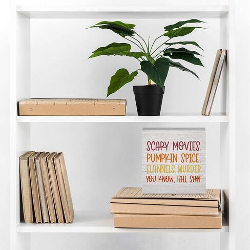 Fall Decor Halloween Decorations Home Farmhouse Decor, Halloween Decor Horror Decor Wooden Box Sign Living Room Kitchen Decor Desk Cubicle Table Bookcase Decor Accessories, Fall Decorations for Home in Kuwait