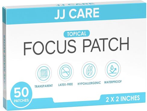 رقعة التركيز JJ CARE - حزمة من 50 رقعة تركيز طبيعية بالكامل للبالغين، تدعم التركيز والتركيز والذاكرة | توريد 50 يومًا من Brain Patch in Kuwait