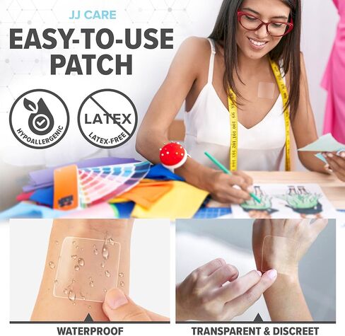 رقعة التركيز JJ CARE - حزمة من 50 رقعة تركيز طبيعية بالكامل للبالغين، تدعم التركيز والتركيز والذاكرة | توريد 50 يومًا من Brain Patch in Kuwait