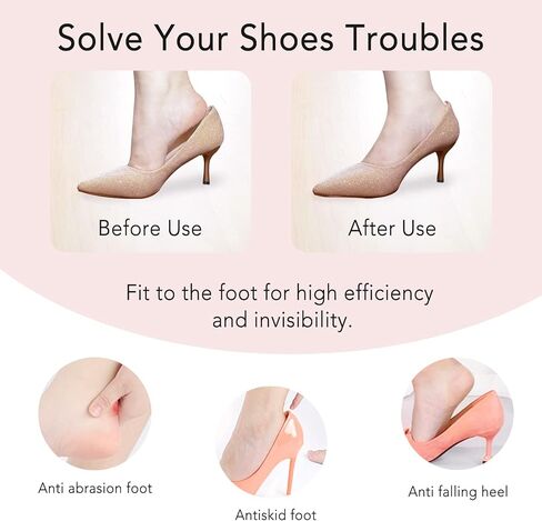 Shoe Help Grips for Shoes Too Big, Heel Insert for Women and Men, Heel Slip Grip Improved Shoe Fit and Comfort, Prevent Heel Slip and Blister (2 Pairs) Multicolor in Kuwait