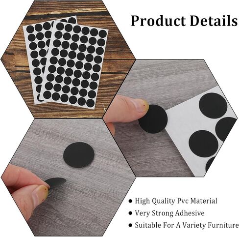 Giantree 108 Pcs Self-Adhesive Screw Hole Stickers, Black Screw Covers Caps Sticker Waterproof Screw Cap Covers PVC Dustproof Cover Caps for Wall Cabinets Bookcase Desk Screws Furniture Repairing in Saudi Arabia