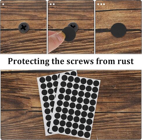 Giantree 108 Pcs Self-Adhesive Screw Hole Stickers, Black Screw Covers Caps Sticker Waterproof Screw Cap Covers PVC Dustproof Cover Caps for Wall Cabinets Bookcase Desk Screws Furniture Repairing in Saudi Arabia