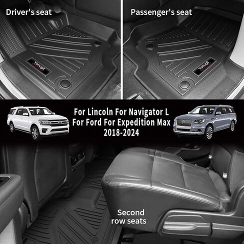 لـ 2018-2024 Ford Expedition Max/Lincoln Navigator L Cargo Liners Trunk Mat TPE المطاط حماية حصيرة الملحقات (بطانة البضائع (تناسب فقط MAX أو L)) in Kuwait