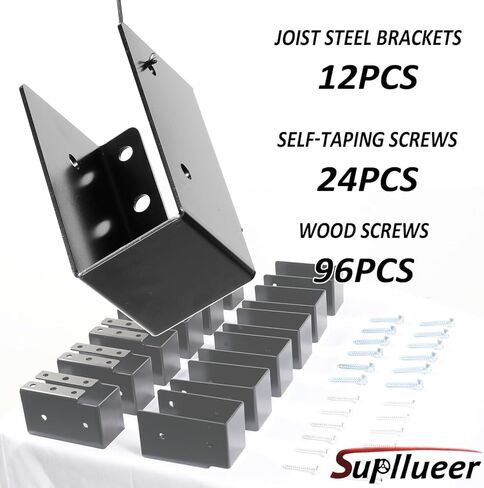 Joist Hanger Q235 إطار فولاذي مخفي ذو شفة خفيفة للسكك الحديدية الخشبية 2x4 شماعات رافعة مخفية (عبوة من 12) in Kuwait