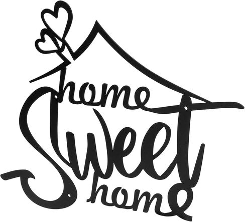 MyGift Decorative 3-D Wall Art, Matte Black Home Sweet Home Metal Cutout Sign Wall Decor for Living Room, Kitchen, Family Room or Entryway in Saudi Arabia
