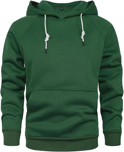 LBL Leading the Better Life Men's Solid Pullover Hoodies Sports Soft Blend Fleece Hooded Sweatshirts with Kangaroo Pocket in Kuwait