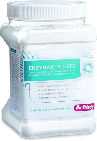 مسحوق المنظفات المركزة بالموجات فوق الصوتية والنقع المسبق من Hu-Friedy IMS-1230 Enzymax، يصنع 50 جالونًا in Kuwait