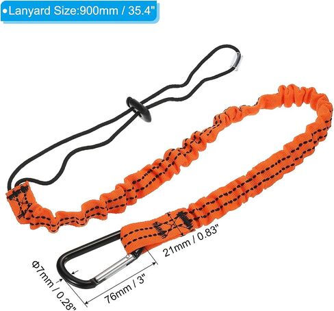 PATIKIL Tool Lanyard with D Hook, 35 Inch Safety Tool Leash 0.8 Inch Width for Fall Protection, Orange in Saudi Arabia