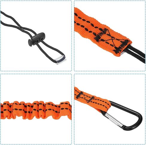 PATIKIL Tool Lanyard with D Hook, 35 Inch Safety Tool Leash 0.8 Inch Width for Fall Protection, Orange in Saudi Arabia