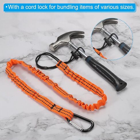 PATIKIL Tool Lanyard with D Hook, 35 Inch Safety Tool Leash 0.8 Inch Width for Fall Protection, Orange in Saudi Arabia