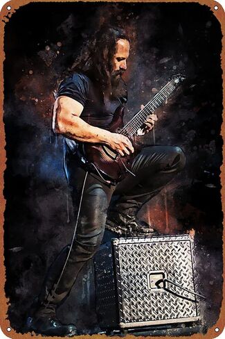 Music World John Petrucci Metal Tin Sign Poster Vintage Art Wall Decor 12 x 8 inch in Kuwait