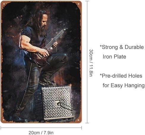 Music World John Petrucci Metal Tin Sign Poster Vintage Art Wall Decor 12 x 8 inch in Kuwait