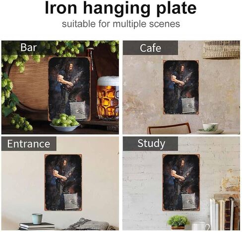 Music World John Petrucci Metal Tin Sign Poster Vintage Art Wall Decor 12 x 8 inch in Kuwait