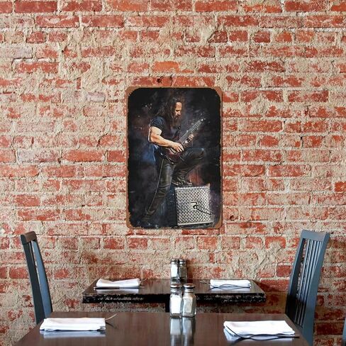 Music World John Petrucci Metal Tin Sign Poster Vintage Art Wall Decor 12 x 8 inch in Kuwait