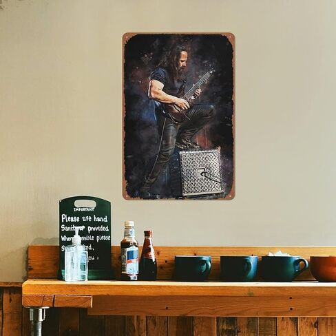 Music World John Petrucci Metal Tin Sign Poster Vintage Art Wall Decor 12 x 8 inch in Kuwait