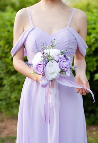 باقات زفاف لوصيفات العروس، باقات زفاف من الزهور الاصطناعية مقاس 7 بوصة لحفلات الزفاف، والحفلات الراقصة، والاحتفالات، وحفلات العودة للوطن، وديكور الذكرى السنوية in Kuwait