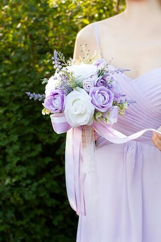 باقات زفاف لوصيفات العروس، باقات زفاف من الزهور الاصطناعية مقاس 7 بوصة لحفلات الزفاف، والحفلات الراقصة، والاحتفالات، وحفلات العودة للوطن، وديكور الذكرى السنوية in Kuwait