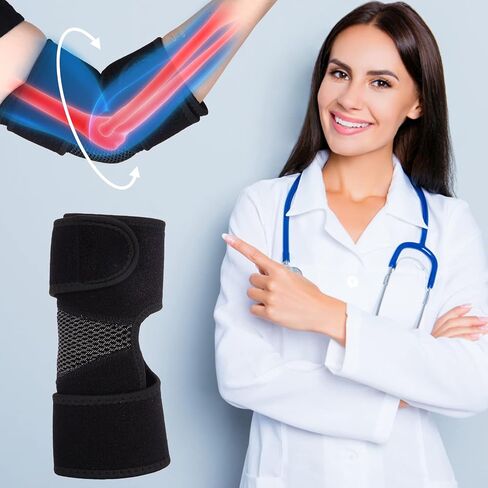 دعامة الكوع قابلة للتعديل - لالتهاب الأوتار وأكمام الكوع والتنس لرفع الأثقال - دعامة دعم الكوع للذراع الأيسر والأيمن - دعامة الذراع لالتهاب الجراب in Saudi Arabia