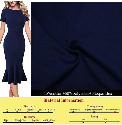 VFSHOW Womens Elegant Vintage Cocktail Party Mermaid Bodycon Midi Mid-Calf Dress in Saudi Arabia