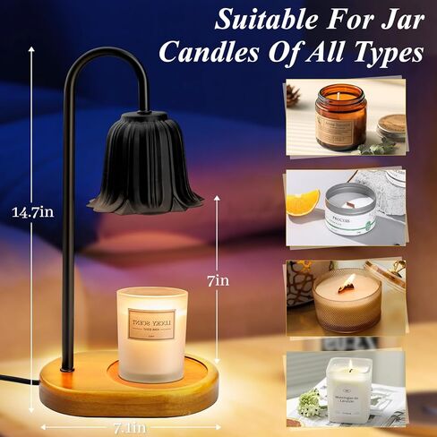 مصباح تدفئة الشموع مع لمبات، سخان شمع كهربائي قابل للتعتيم، سخان شموع مصباح لشمعة جرة شمعة يانكي، سخان تذوب الشمع للمعطرة، هدايا تدفئة المنزل، هدايا ديكور منزلي جديدة للنساء in Kuwait