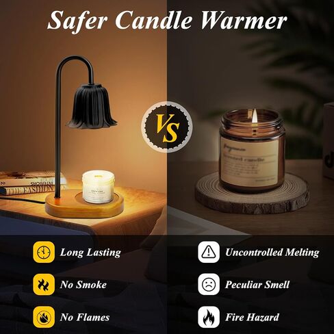 مصباح تدفئة الشموع مع لمبات، سخان شمع كهربائي قابل للتعتيم، سخان شموع مصباح لشمعة جرة شمعة يانكي، سخان تذوب الشمع للمعطرة، هدايا تدفئة المنزل، هدايا ديكور منزلي جديدة للنساء in Kuwait