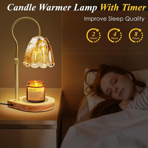 Candle Warmer Lamp with Bulbs, Dimmable Electric Candle Lamp Warmer, Lamp Candle Warmer for Yankee Candle Jar Candle, Wax Melt Warmer for Scented, House Warming Gifts New Home Decor Gifts for Women in Saudi Arabia