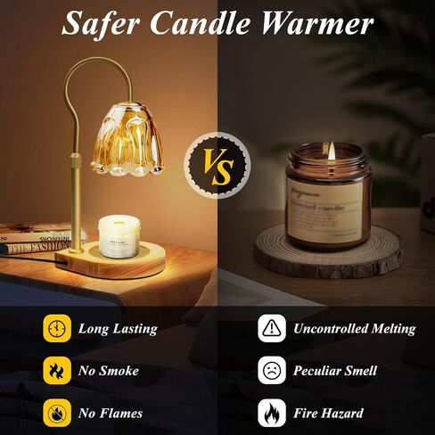 Candle Warmer Lamp with Bulbs, Dimmable Electric Candle Lamp Warmer, Lamp Candle Warmer for Yankee Candle Jar Candle, Wax Melt Warmer for Scented, House Warming Gifts New Home Decor Gifts for Women in Saudi Arabia