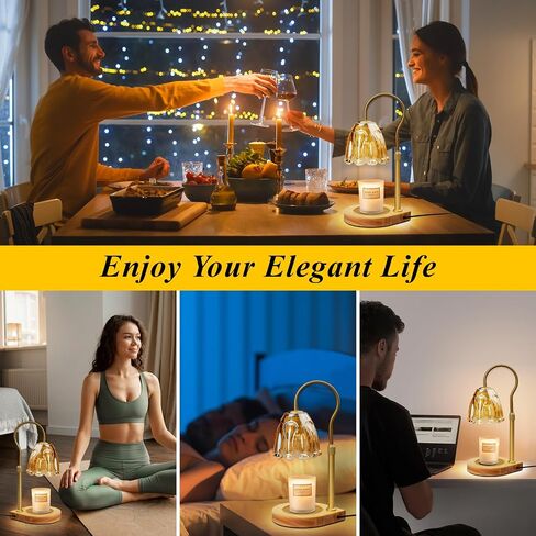 Candle Warmer Lamp with Bulbs, Dimmable Electric Candle Lamp Warmer, Lamp Candle Warmer for Yankee Candle Jar Candle, Wax Melt Warmer for Scented, House Warming Gifts New Home Decor Gifts for Women in Saudi Arabia