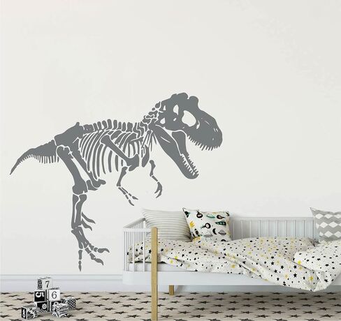 Large Skeleton Tyrannosaurus Decals Animal Dino Dinosaur Vinyl Wall Sticker for Kids Room Bedroom Decor Vinyl YT2923 (L-89X75cm, Black) in Saudi Arabia