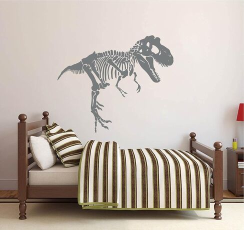 Large Skeleton Tyrannosaurus Decals Animal Dino Dinosaur Vinyl Wall Sticker for Kids Room Bedroom Decor Vinyl YT2923 (L-89X75cm, Black) in Saudi Arabia