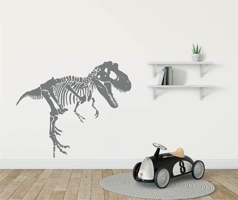 Large Skeleton Tyrannosaurus Decals Animal Dino Dinosaur Vinyl Wall Sticker for Kids Room Bedroom Decor Vinyl YT2923 (L-89X75cm, Black) in Saudi Arabia