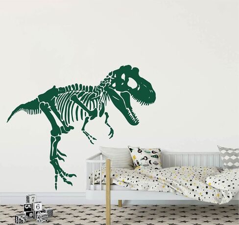 Large Skeleton Tyrannosaurus Decals Animal Dino Dinosaur Vinyl Wall Sticker for Kids Room Bedroom Decor Vinyl YT2923 (L-89X75cm, Black) in Saudi Arabia
