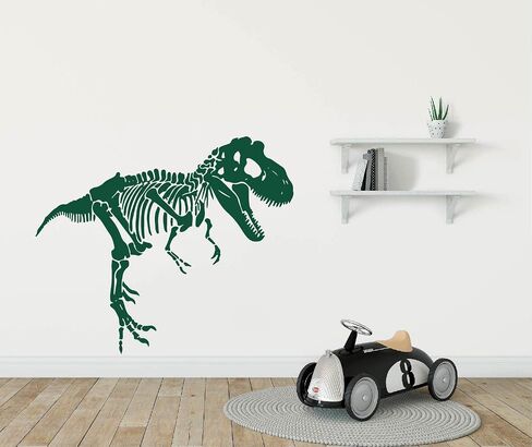 Large Skeleton Tyrannosaurus Decals Animal Dino Dinosaur Vinyl Wall Sticker for Kids Room Bedroom Decor Vinyl YT2923 (L-89X75cm, Black) in Saudi Arabia