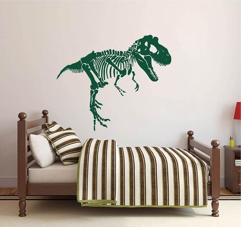 Large Skeleton Tyrannosaurus Decals Animal Dino Dinosaur Vinyl Wall Sticker for Kids Room Bedroom Decor Vinyl YT2923 (L-89X75cm, Black) in Saudi Arabia