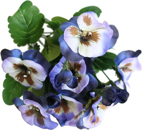 6PCS Artificial Flowers Artificial Pansy Bushes Faux Plastic Flower Fake Plants Indoor Outdoor Home Garden Decoration (Purple Blue) in Kuwait